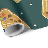 Gingerbread Cookie Kerstmis Video Game Controller Cadeaupapier (Rol Hoek)