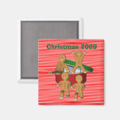 Gingerbread Cookie Mannen Kerstvakantie Grappig Magneet (Voorkant / Achterkant)