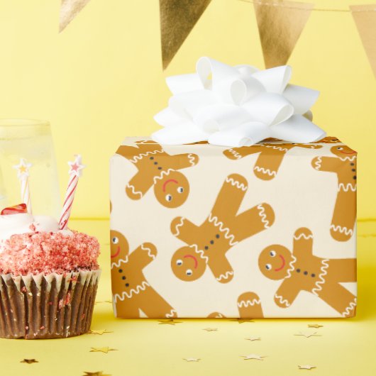 Gingerbread Cookie op crème Cadeaupapier (Verjaardagsfeest)