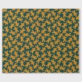 Gingerbread Cookie op groen Cadeaupapier (Vlak)