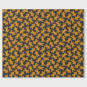 Gingerbread Cookie op zwart Cadeaupapier (Vlak)