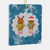 Gingerbread Cookie Paar Kerstnamen Keramisch Ornament (Rechts)