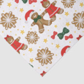 Gingerbread Cookie Pattern Christmas Tissue Paper Tissuepapier (Detail)