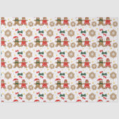 Gingerbread Cookie Pattern Christmas Tissue Paper Tissuepapier (Voorkant)