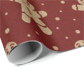 Gingerbread Cookie Personalized Christmas Photo Cadeaupapier (Rol Hoek)