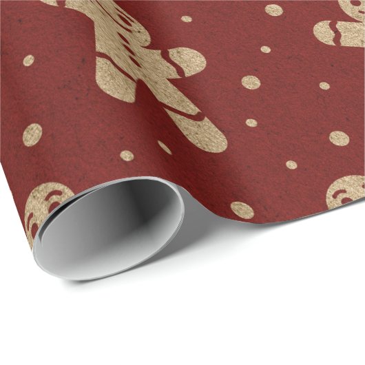 Gingerbread Cookie Personalized Christmas Photo Cadeaupapier (Rol Hoek)