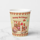 Gingerbread Cookie Plane & Xmas Train Papieren Bekers (Achterkant)