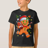 Gingerbread Cookie Playing Football Merry Christma T-shirt (Voorkant)