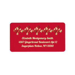 Gingerbread Cookie Red Holiday Retouradres Etiket