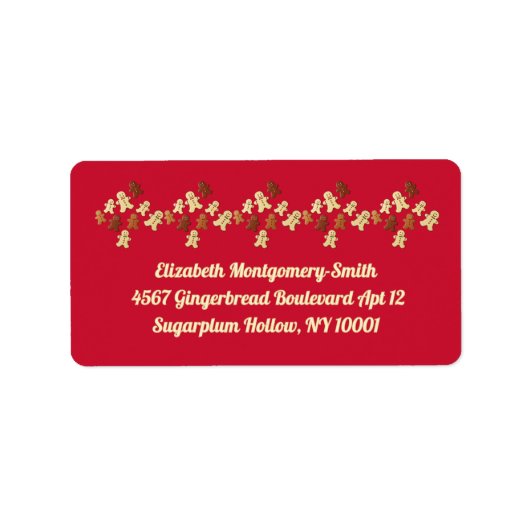Gingerbread Cookie Red Holiday Retouradres Etiket (Voorkant)