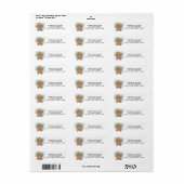 Gingerbread Cookie Return Address  Etiket (Full Sheet)