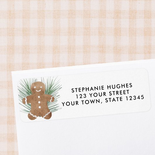 Gingerbread Cookie Return Address  Etiket