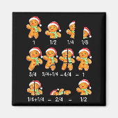 Gingerbread Cookie Santa Hat Fraction Math Teacher Magneet (Voorkant)