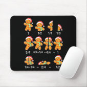 Gingerbread Cookie Santa Hat Fraction Math Teacher Muismat (Met muis)