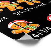 Gingerbread Cookie Santa Hat Fraction Math Teacher Poster (Hoek)