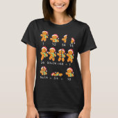 Gingerbread Cookie Santa Hat Fraction Math Teacher T-shirt (Voorkant)