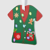Gingerbread Cookie snoep Lelijke Kersttrui Ornament (voorkant)