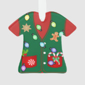 Gingerbread Cookie snoep Lelijke Kersttrui Ornament (achterkant)