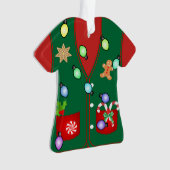 Gingerbread Cookie snoep Lelijke Kersttrui Ornament (voorkant)