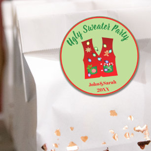 Gingerbread Cookie snoep Lelijke Kersttrui Ronde Sticker