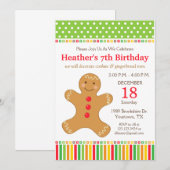 Gingerbread Cookie Verjaardagsfeestje Kaart (Voorkant / Achterkant)