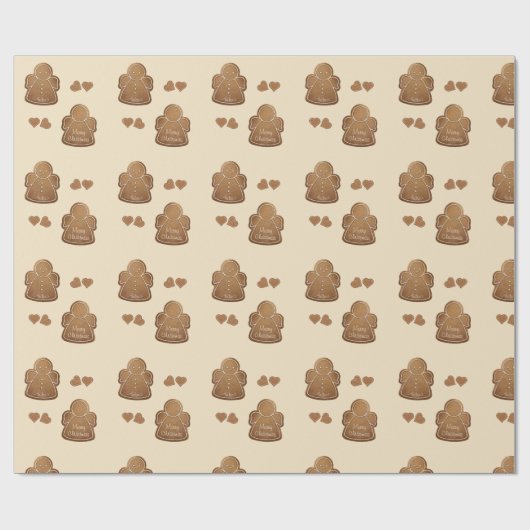 Gingerbread Cookie Voeg je Angel Vanilla kleur toe Cadeaupapier (Vlak)