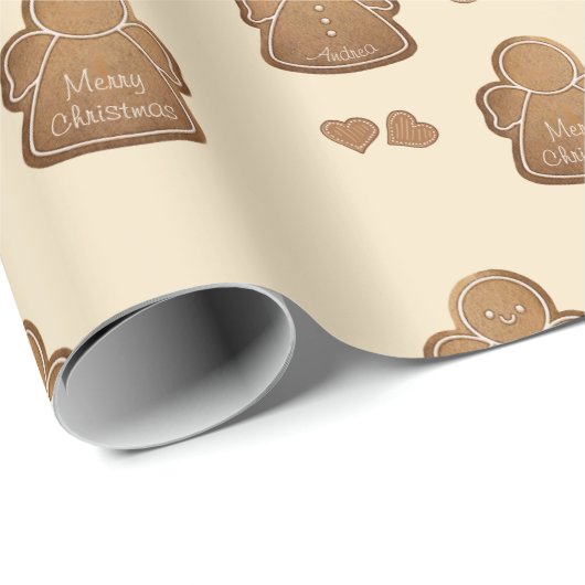 Gingerbread Cookie Voeg je Angel Vanilla kleur toe Cadeaupapier (Rol Hoek)