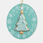 Gingerbread Cookie, White Christmas Tree Ornament (Links)