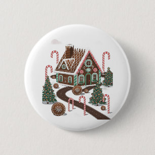Gingerbread Cookie Wonderland Ronde Button 5,7 Cm