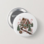 Gingerbread Cookie Wonderland Ronde Button 5,7 Cm (Voorkant /achterkant)