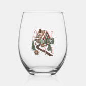 Gingerbread Cookie Wonderland Wijnglas Zonder Voet (Voorkant)