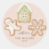 Gingerbread Cookies Bakken Geesten Helder Modern Ronde Sticker (Voorkant)
