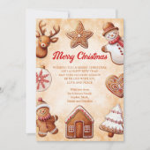 Gingerbread Cookies Bruine Achtergrond Kerst Feestdagenkaart (Voorkant)