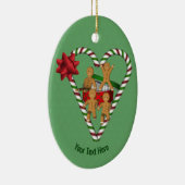 Gingerbread Cookies Candy Cane Heart Gepersonalise Keramisch Ornament (Rechts)
