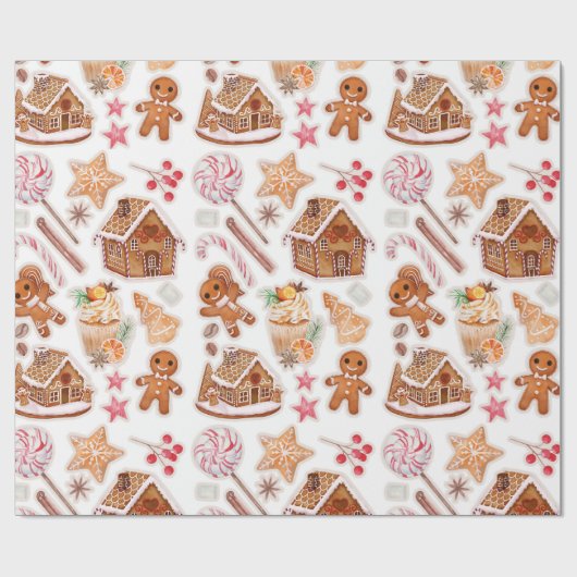 Gingerbread Cookies Candyland Cadeaupapier (Vlak)