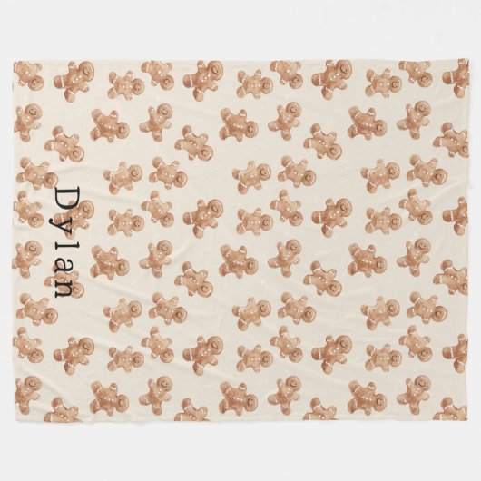 Gingerbread Cookies Christmas Fleece Deken (Voorkant (Horizontaal))