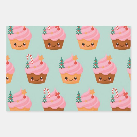 Gingerbread Cookies, Cupcakes & Snow Globes  Inpakpapier Vel (Voorkant 2)