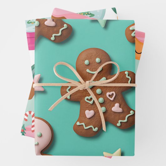 Gingerbread Cookies, Cupcakes & Snow Globes  Inpakpapier Vel (In situ)