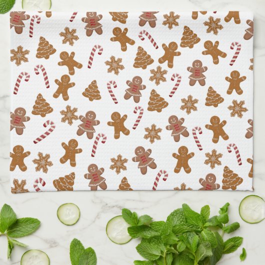 Gingerbread Cookies en Candy Canes Stropdas Theedoek (Gevouwen)