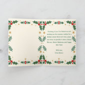 Gingerbread Cookies en Holly Berries Kerstmis Feestdagen Kaart (Binnen)