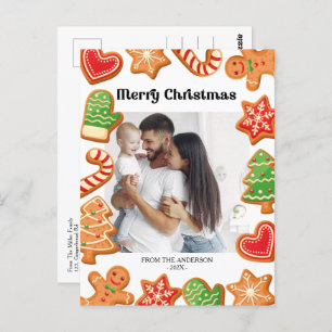 Gingerbread Cookies Foto Kerstmis Briefkaart