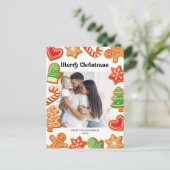 Gingerbread Cookies Foto Kerstmis Briefkaart (Staand voorkant)