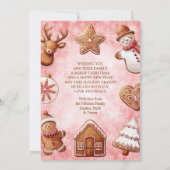 Gingerbread Cookies Foto Lijst Rode Achtergrond Feestdagenkaart (Achterkant)
