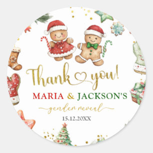 Gingerbread Cookies Geslacht Onthullen Favorietags Ronde Sticker