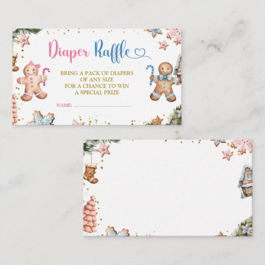 Gingerbread Cookies Geslacht Onthullen Luier Raffl Informatiekaartje (Voorkant / Achterkant)