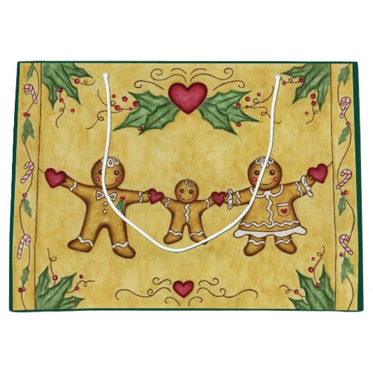 Gingerbread Cookies Gift Bag Groot Cadeauzakje (Voorkant)