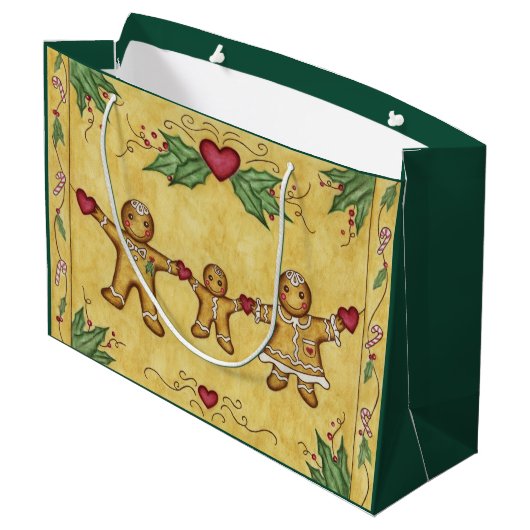 Gingerbread Cookies Gift Bag Groot Cadeauzakje (Achterkant Gekanteld)