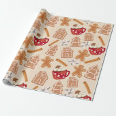 Gingerbread Cookies & Hot Chocolate Wrapping Paper Cadeaupapier (Uitgerold)