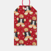 Gingerbread Cookies in Tuxedos Kerstmis Cadeaulabel (Achterkant)