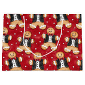 Gingerbread Cookies in Tuxedos Kerstmis Groot Cadeauzakje (Voorkant)